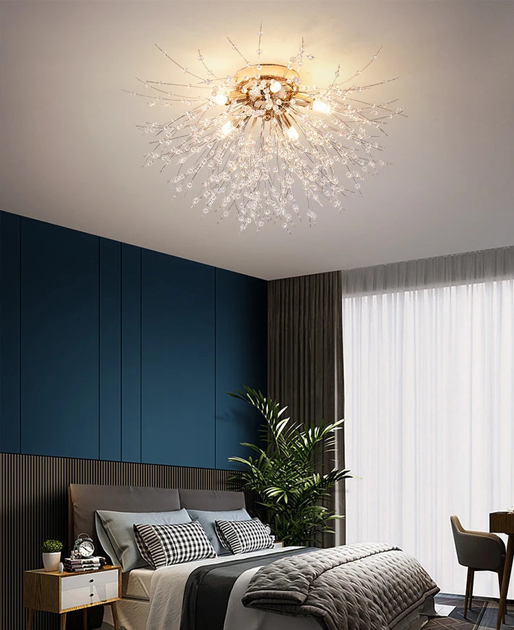 Dandeluxe Paardenbloem Kristal Plafondlamp - plafondlamp - gemonteerd
