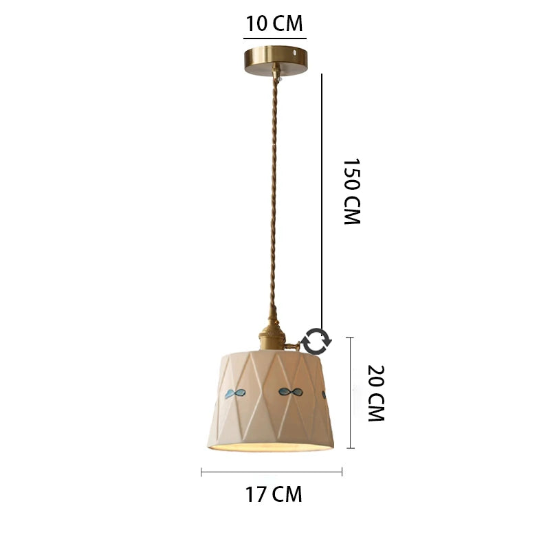 Japans Retro BrassGlow Keramische Hanglamp - hanglampen - afmetingen