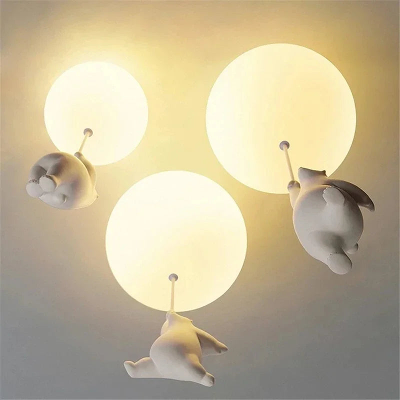 PolarGlow Designer IJsbeer Kroonluchter - hanglampen - close-up