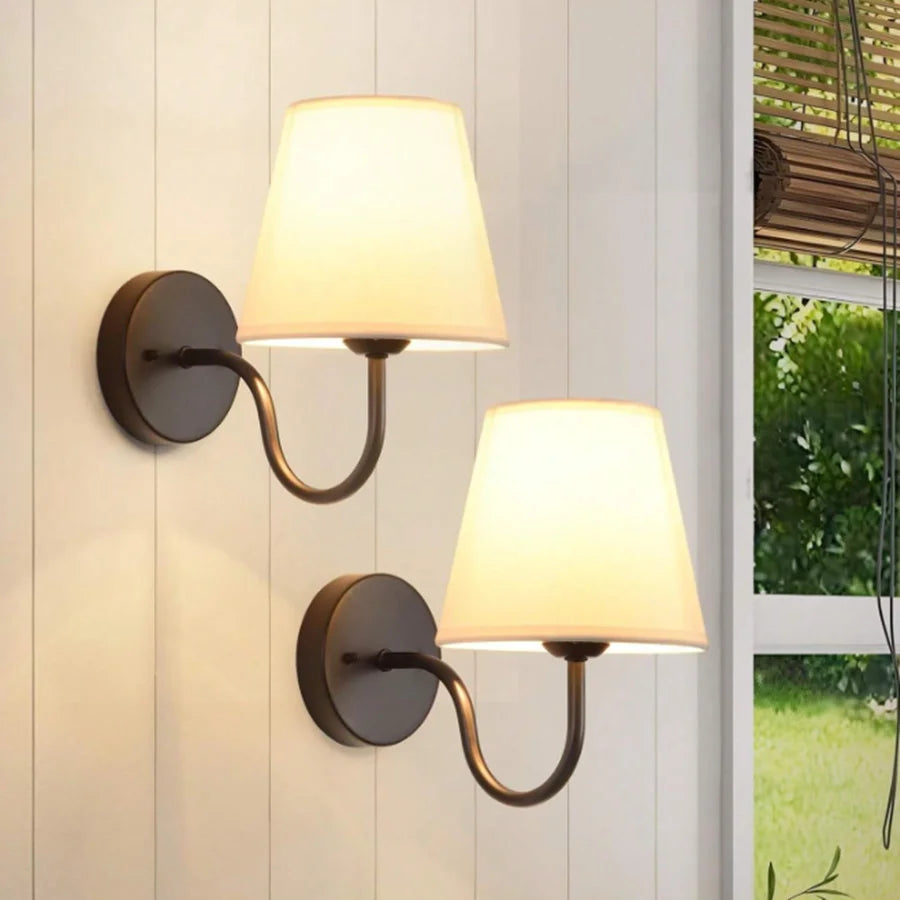 LumaFabrica – Nordic Wandlamp met Stoffen Lampenkap - wandlamp