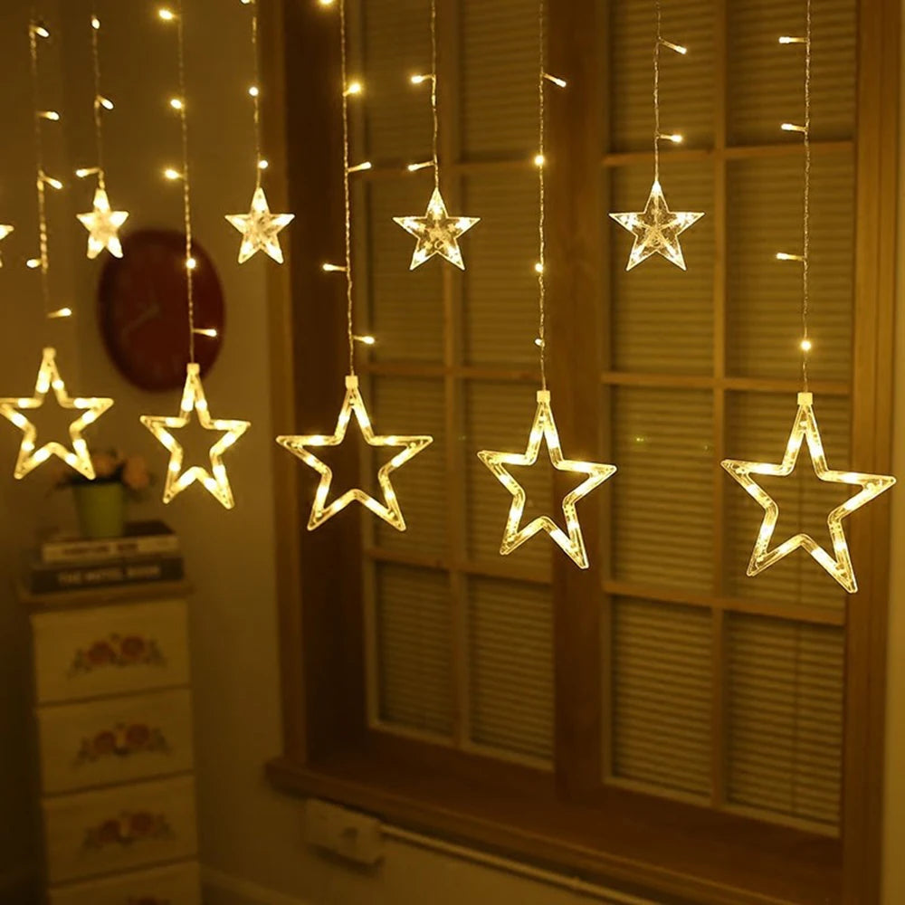 LumiSter 3.5M Sterren Gordijnverlichting – 138 LED Fairy Lights Kerstverlichting - buitenverlichting