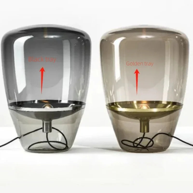 AuroraGlow – Scandinavische Designer Glazen Tafellamp LED - vloerlamp - close-up