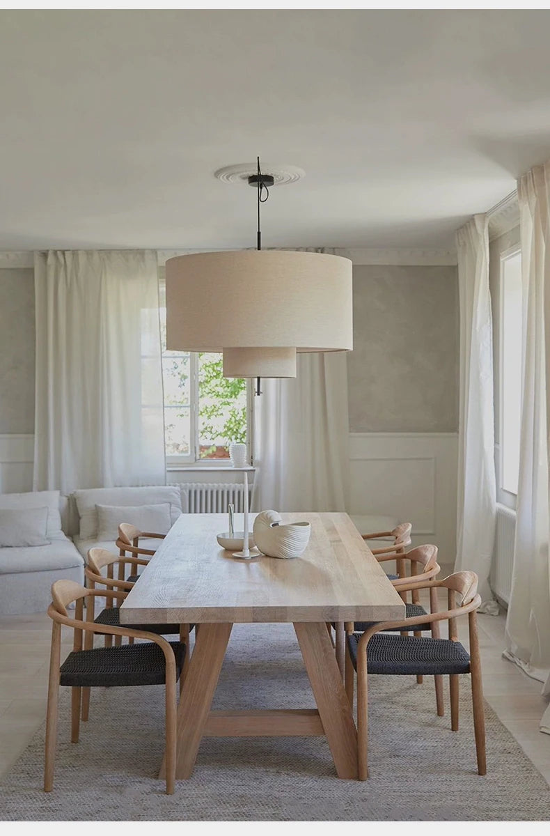 Nordic Minimalist Wabi Sabi Fabric Chandelier Living Dining Room Bar Bedroom Led Pendant Lights Restaurant Hanging Lamp Fixtu