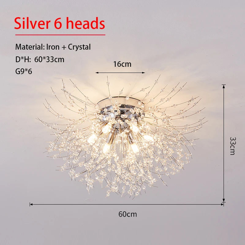 Dandeluxe Paardenbloem Kristal Plafondlamp - plafondlamp - afmetingen