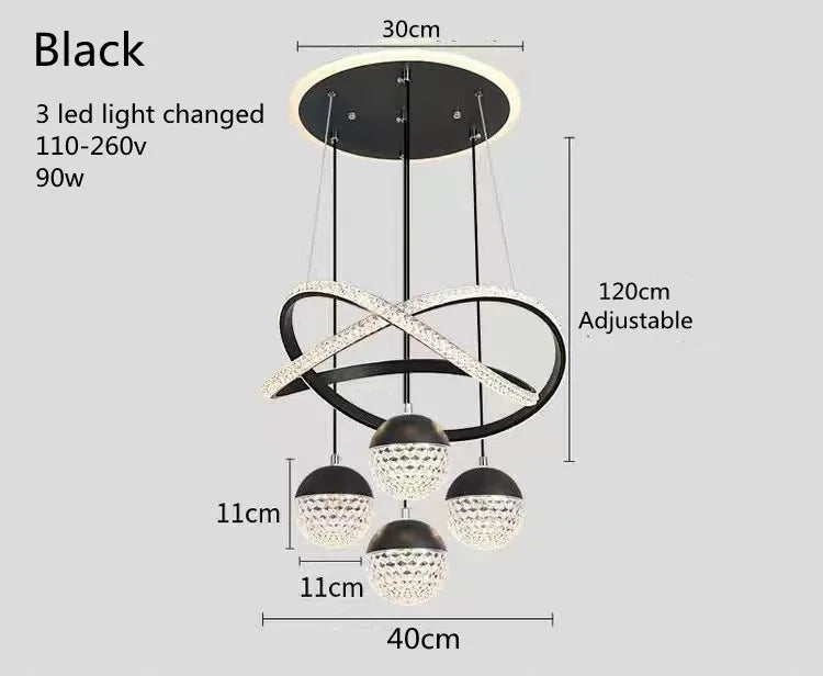 LumaCrest LED Hanglamp – Moderne Art Deco Sfeer voor Eetkamer en Woonruimte