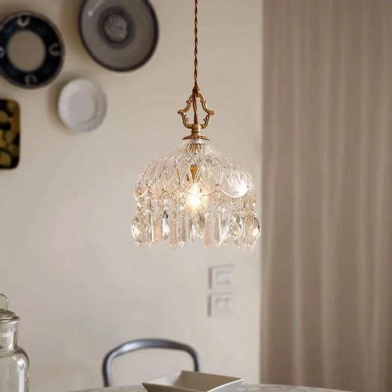 Franse Retro Glazen Hanglamp - hanglampen - materiaaldetail