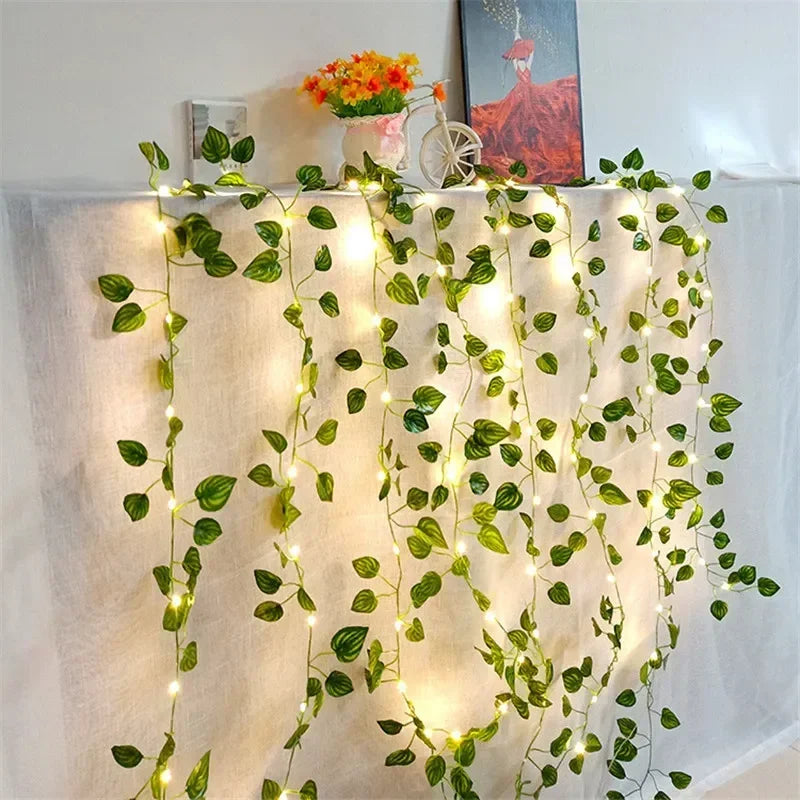 SolarLeaf Sfeerverlichting – Zonnelamp Slinger met Kunstbloemen & Bladeren - buitenverlichting - materiaaldetail