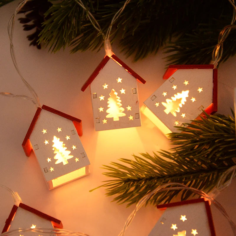 NordiHaus Houten Kersthuis LED Lichtslinger