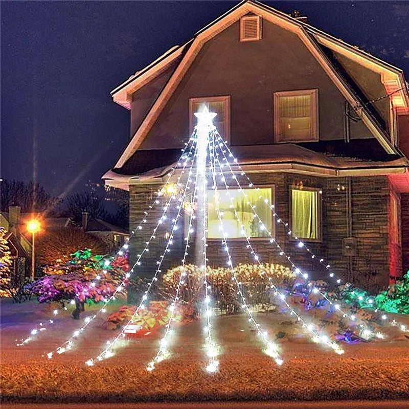 LumiCascade Kerst Waterfall LED Sterrenverlichting – 350 LED’s