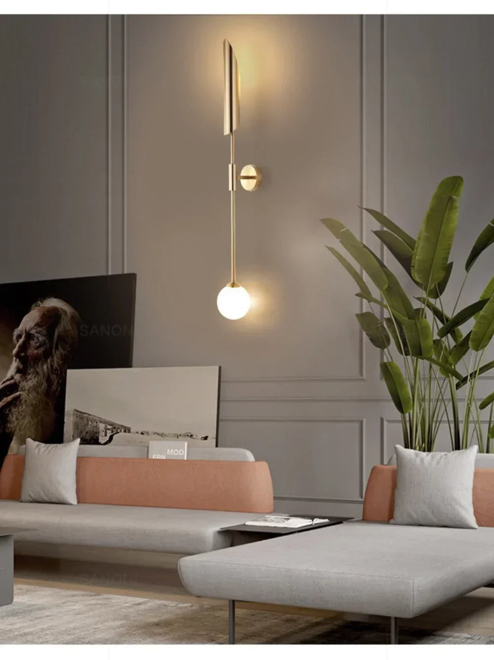 LustraVogue Aura – Luxe Moderne Wandlamp met Glazen Kap - wandlamp - afmetingen