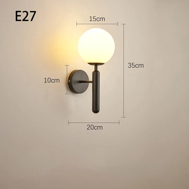 VitaGlow Wandlamp – Moderne Wandverlichting voor Binnen met Koperaccenten en E27 Fitting - wandlamp - gemonteerd