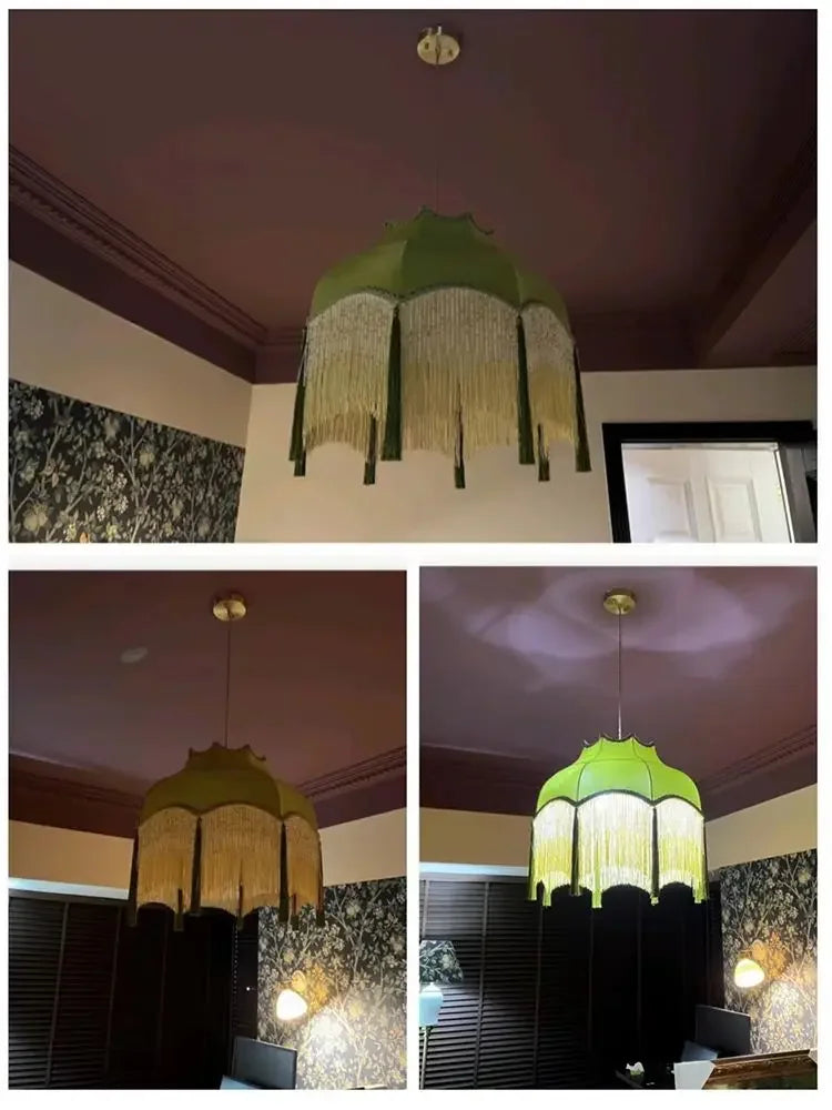 ChâteauLumière Franse Retro Koper & Stoffen Kwast Chandelier