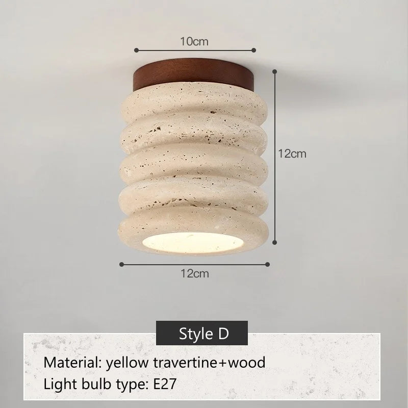 Wabi Sabi Travertin Plafondlamp - plafondlamp - materiaaldetail