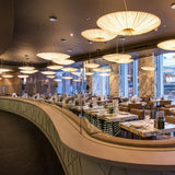 Wabi-Sabi Luxe Stoffen LED Plafondlamp – Minimalistische Rond Vliegende Schotel Hanglamp