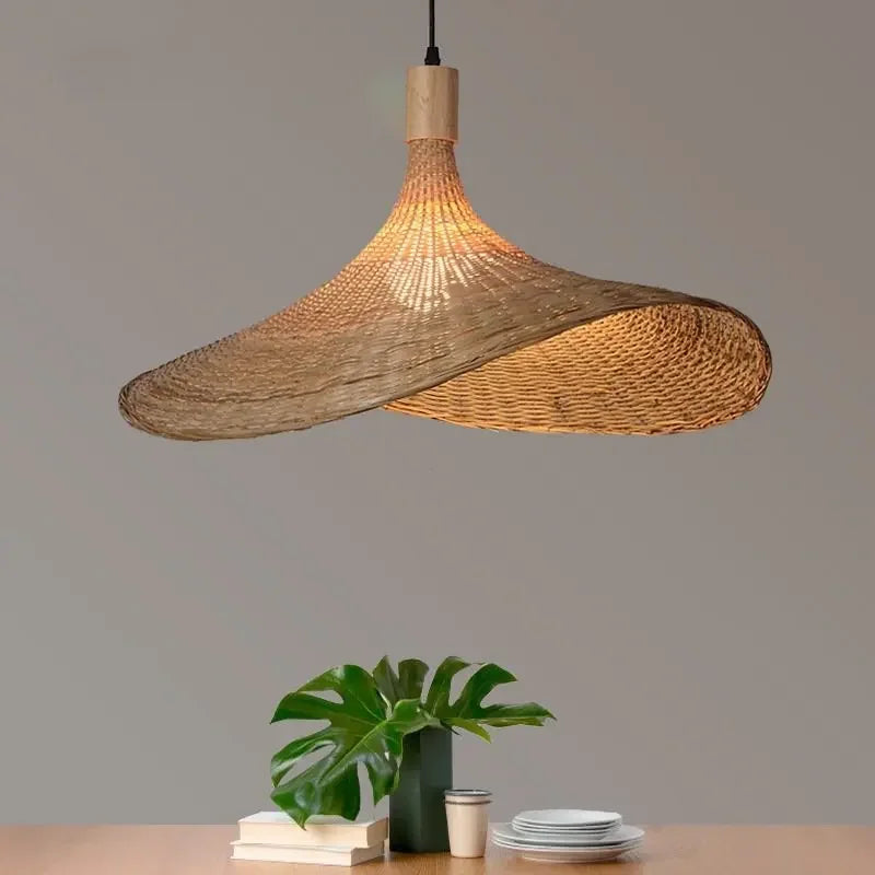 ZenWeave Bamboe Hanglamp – Handgeweven Oosterse Stijl voor Huis en Restaurant