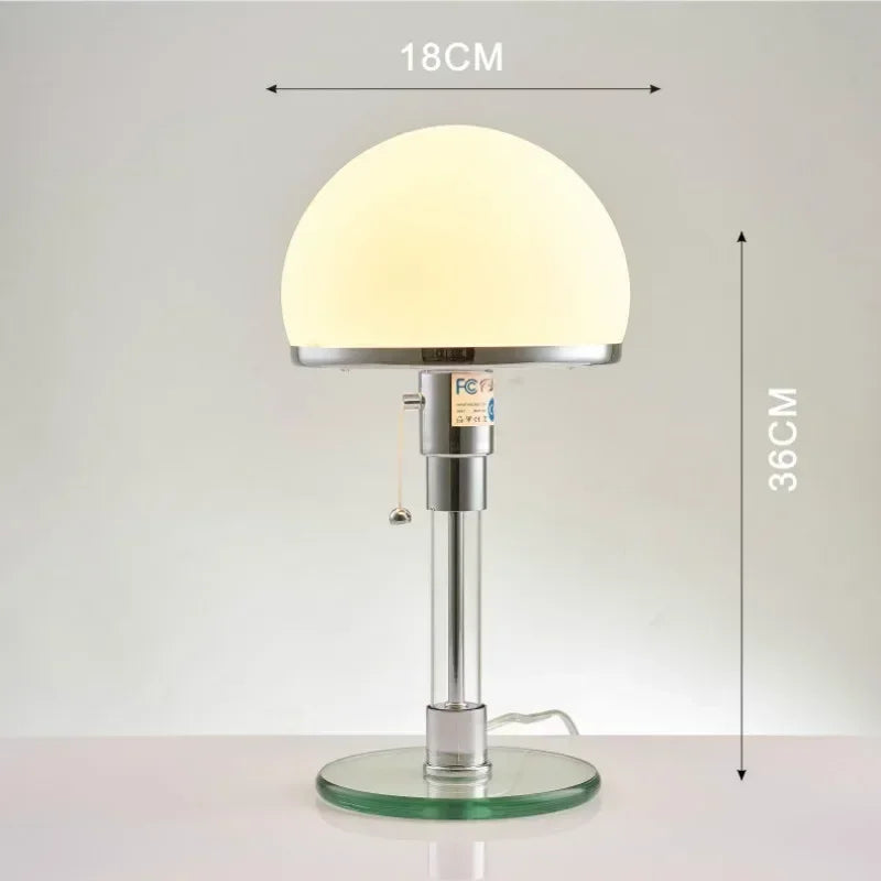 AuroraBauhaus LED Tafellamp – Nordic Glas & Metaal Designlamp - tafellampen - afmetingen