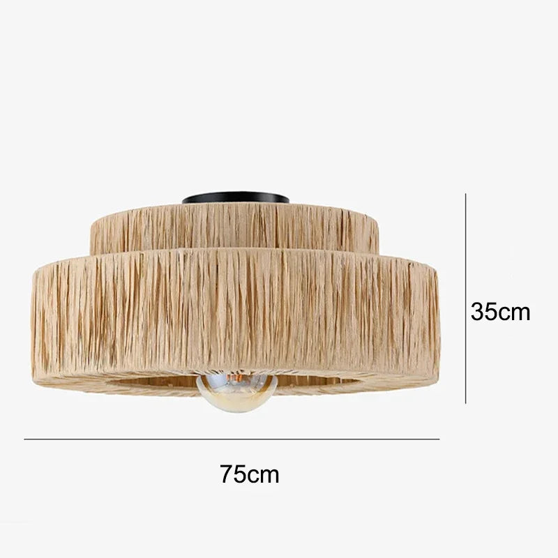 ZENLUMI Japanse Rieten Hanglamp - hanglampen - zijaanzicht