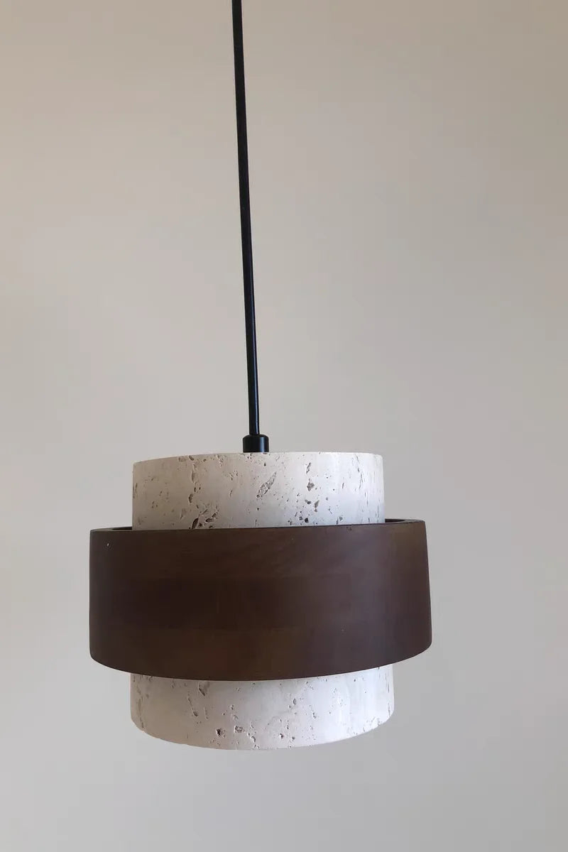 LumiTravert Wandlamp – LED Natuursteen & Hout Design met Trekschakelaar - wandlamp - afmetingen