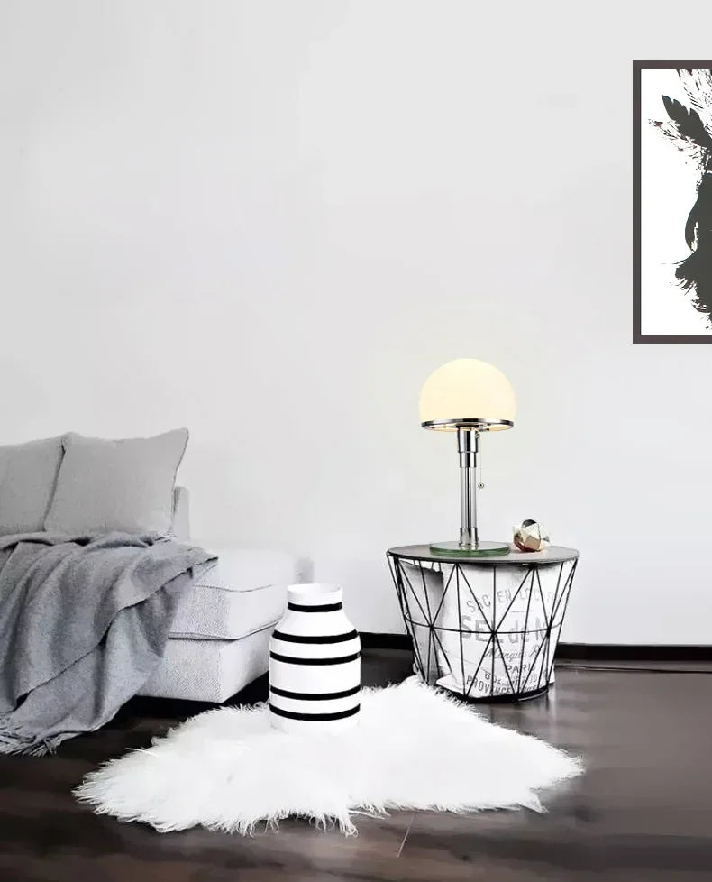AuroraBauhaus LED Tafellamp – Nordic Glas & Metaal Designlamp - tafellampen