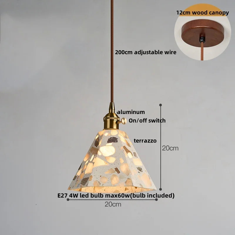 TerraLume LED Hanglamp – Moderne Terrazzo & Koper Designlamp - hanglampen - close-up