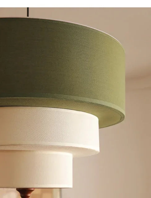 Boho Green Fabric Hanglamp - hanglampen - in de kamer
