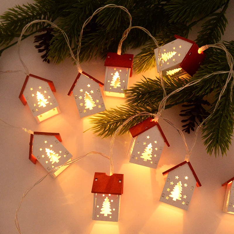 NordiHaus Houten Kersthuis LED Lichtslinger