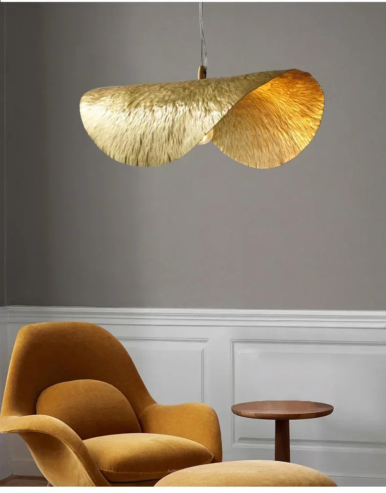 ZenLotus Gouden Lotusblad Kroonluchter - hanglampen - gemonteerd