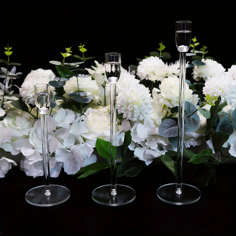 LumenAcry Heldere Acryl Kandelaar Set (3-delig)