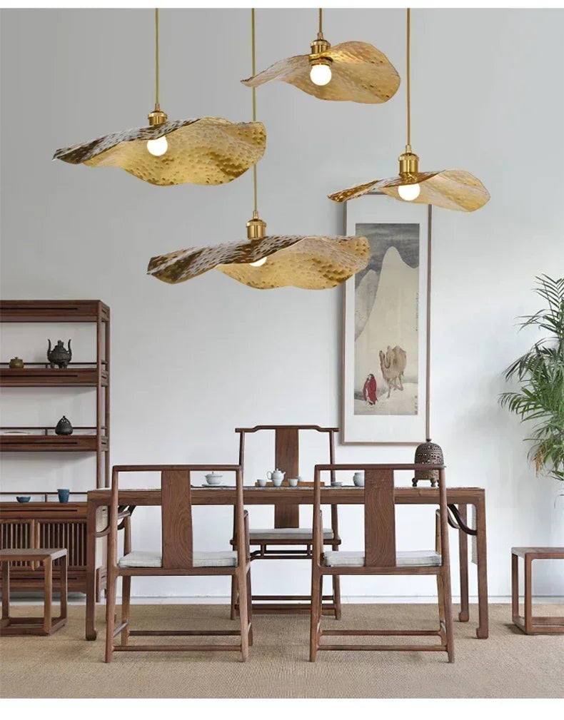ZenLotus Gouden Lotusblad Kroonluchter - hanglampen - afmetingen