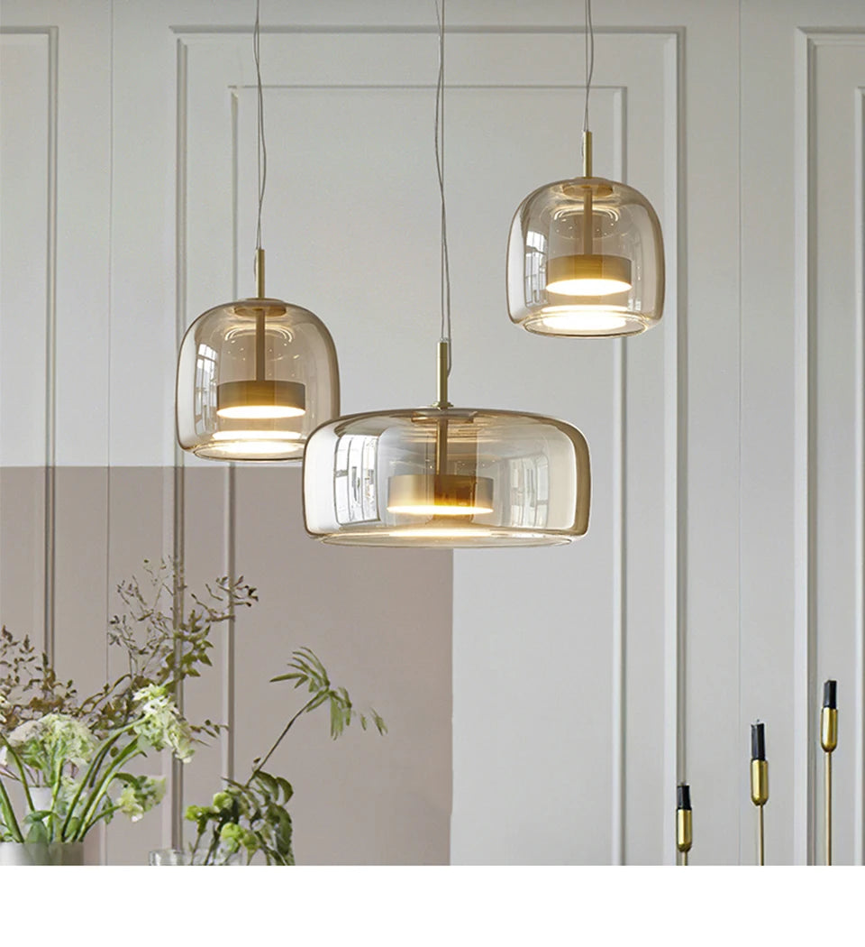 LumiGlow – Elegante Glassteen Hanglamp met LED-verlichting - hanglampen - afmetingen