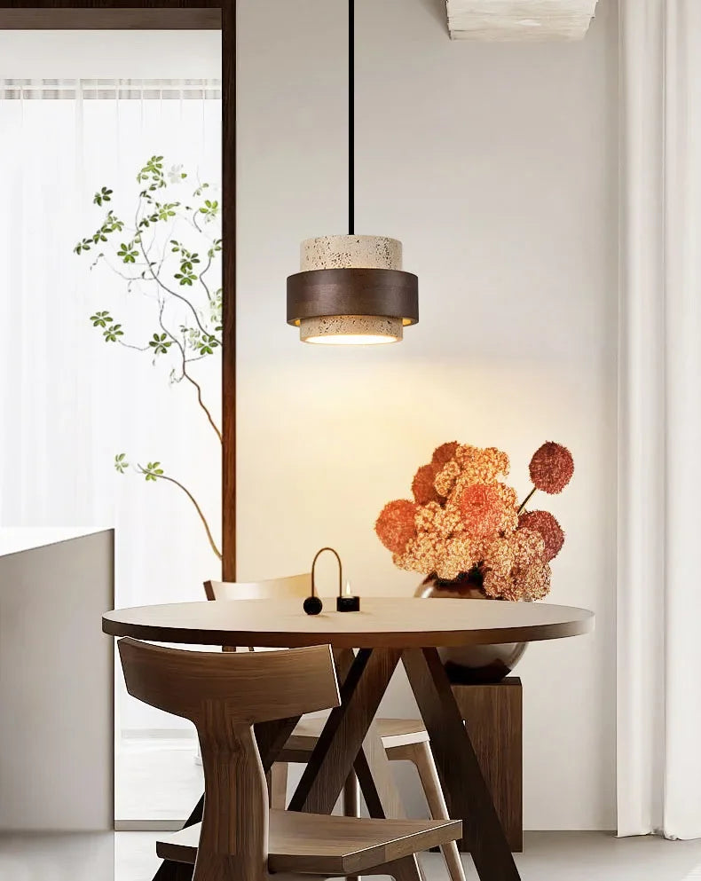 LumiStone Natuursteen LED Hanglamp - hanglampen - zijaanzicht
