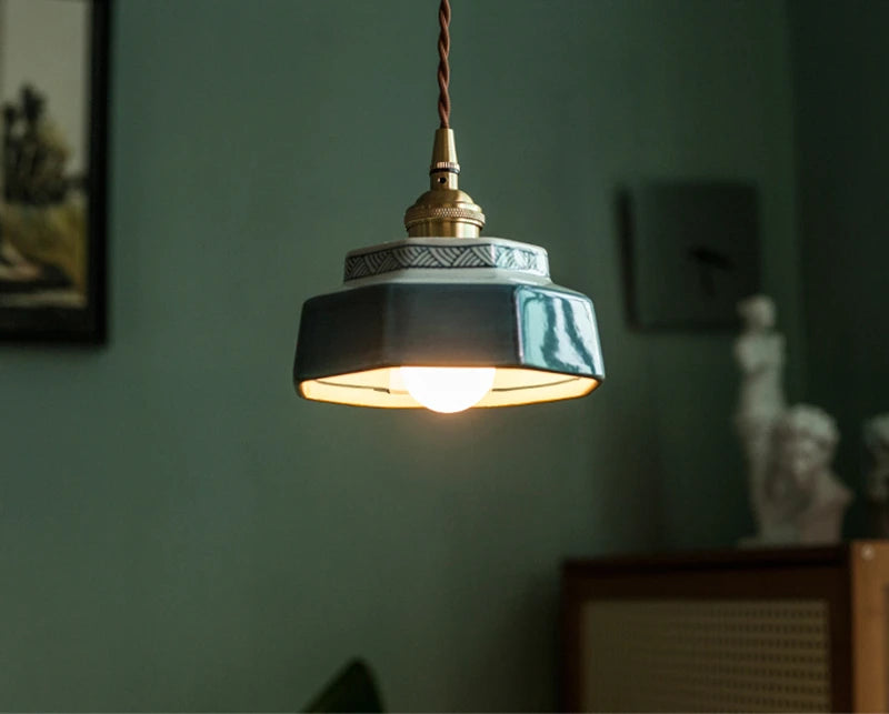 AuroraVerde Donkergroene Keramische Hanglamp - hanglampen - sfeerbeeld