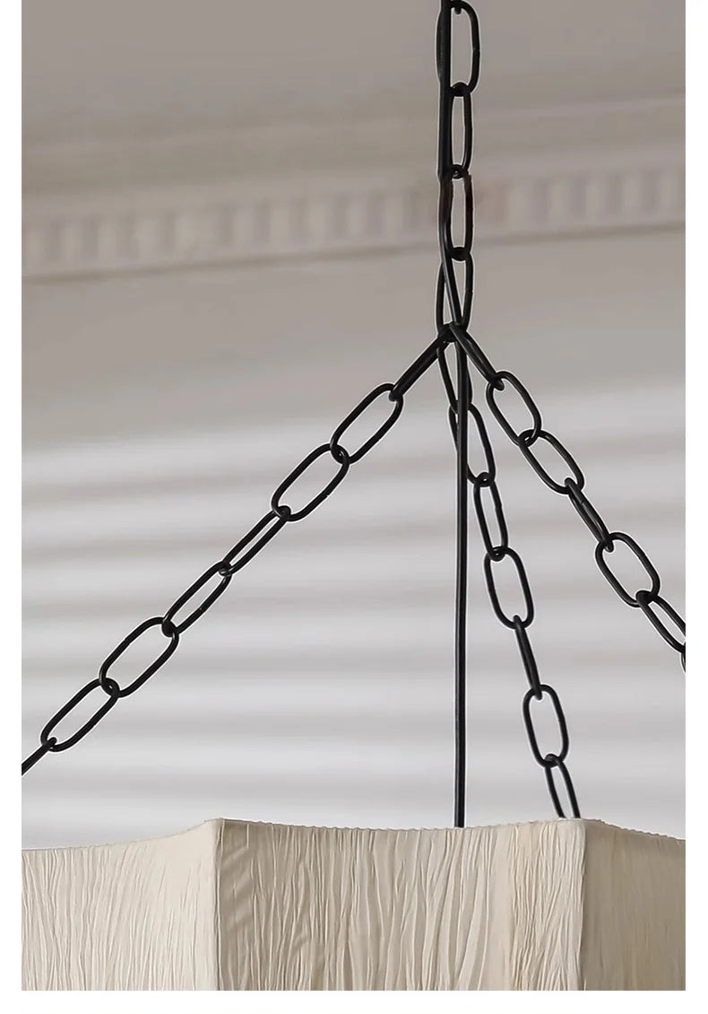 KumoWabi Japanse Wabi-Sabi Stoffen Hanglamp - plafondlamp - close-up