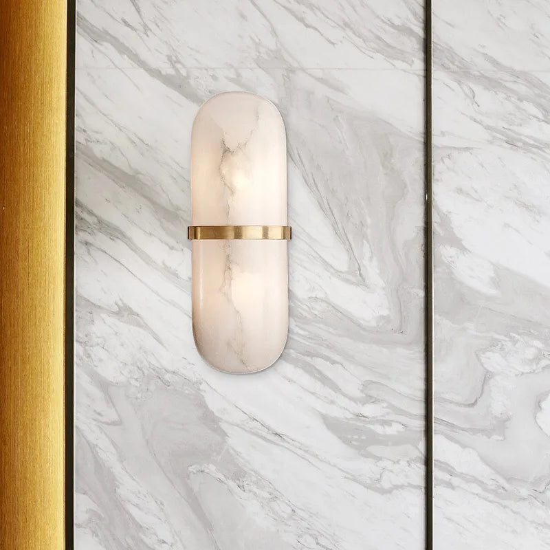 Luxe Marmeren Wandlamp – Stijlvolle Verlichting met Elegant Design