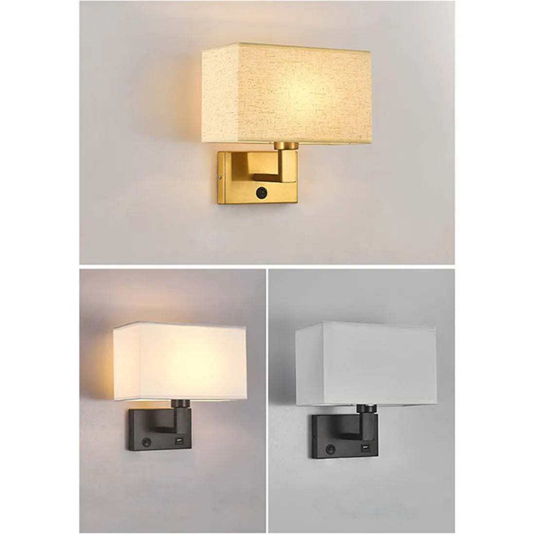 Moderne Wandlamp met Stoffen Kap - wandlampen - sfeerbeeld