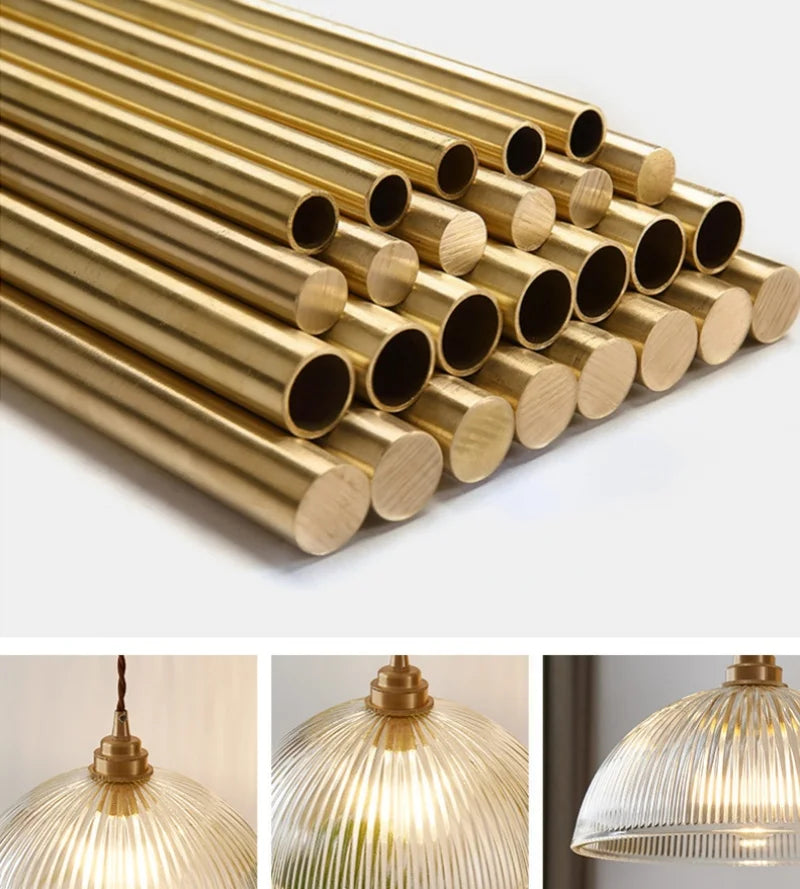 AuroraLuxe LED Hanglamp – Koper & Glas Design voor Moderne Interieurs