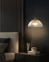 AuroraLuxe LED Hanglamp – Koper & Glas Design voor Moderne Interieurs