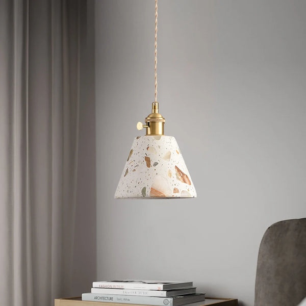 TerraLume LED Hanglamp – Moderne Terrazzo & Koper Designlamp