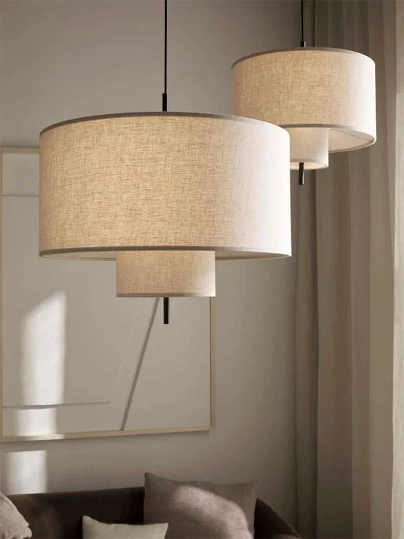 Nordic Minimalist Wabi Sabi Fabric Chandelier Living Dining Room Bar Bedroom Led Pendant Lights Restaurant Hanging Lamp Fixtu