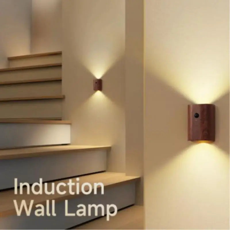 LumiHout – Houten Moderne Indoor Inductie Wandlamp - wandlamp