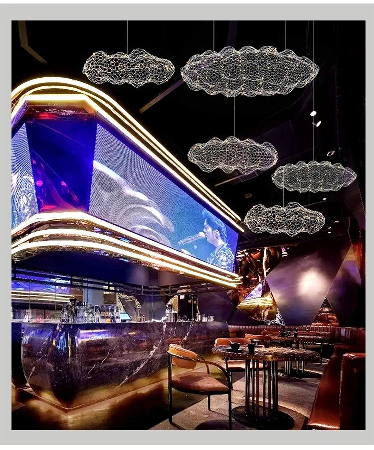 Deense Designer IJzeren Mesh Wolk Hanglamp - hanglampen - materiaaldetail