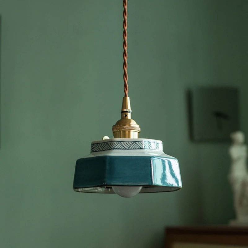 AuroraVerde Donkergroene Keramische Hanglamp - hanglampen - detail