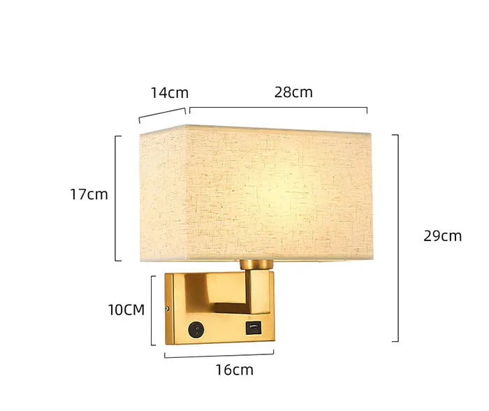 Moderne Wandlamp met Stoffen Kap - wandlampen - afmetingen