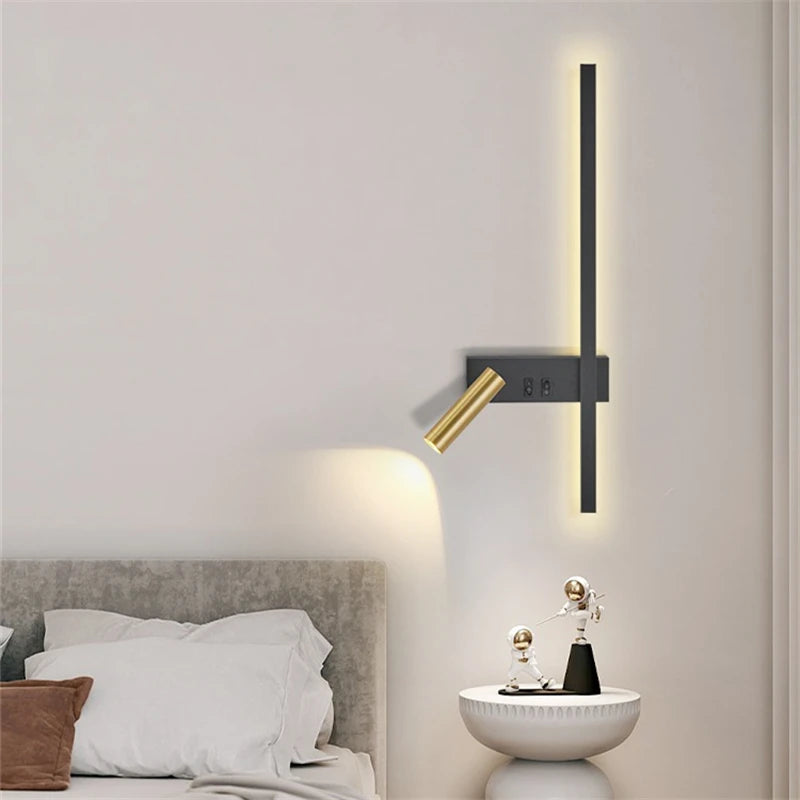 AuroraLuma Nordic Dual LED Wandlamp - wandlamp - zijaanzicht