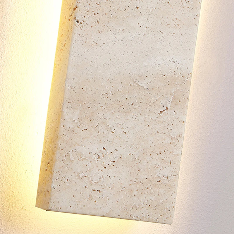StoneGlow Recta – Moderne Wandlamp van Natuursteen - wandlamp - zijaanzicht