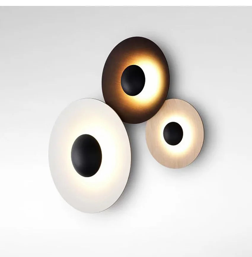 NordicGlow – Moderne Houten Rond LED Wandlamp - wandlamp - close-up