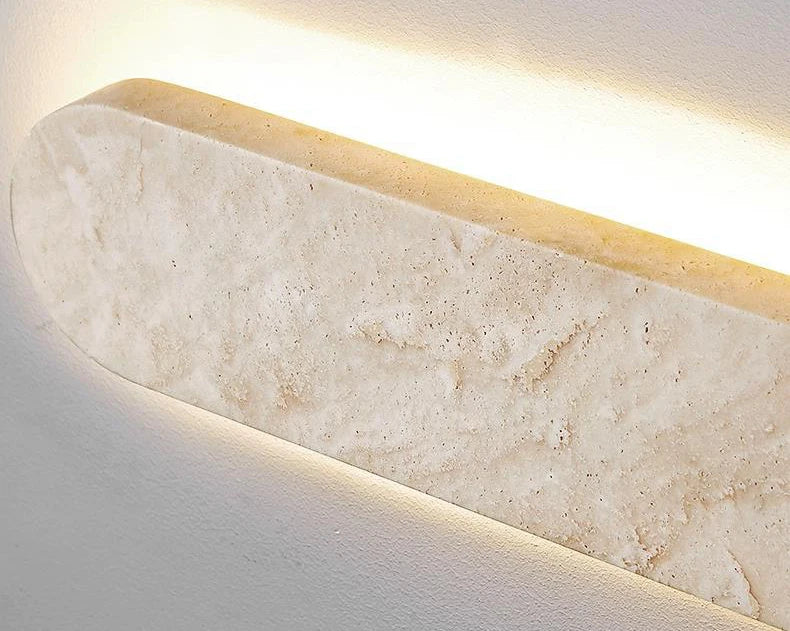 StoneGlow Recta – Moderne Wandlamp van Natuursteen - wandlamp - gemonteerd