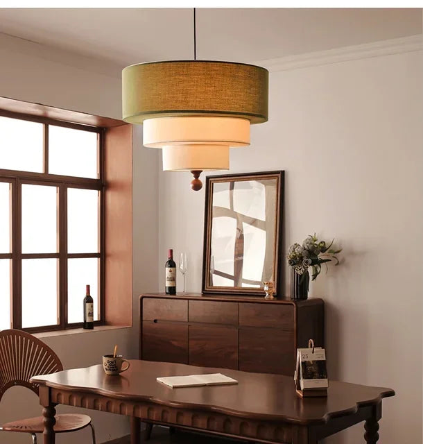 Boho Green Fabric Hanglamp - hanglampen - gemonteerd