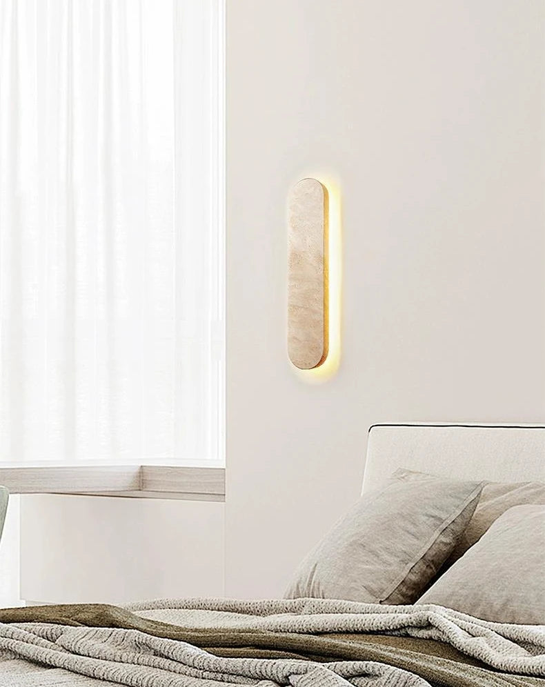 StoneGlow Recta – Moderne Wandlamp van Natuursteen - wandlamp - gemonteerd