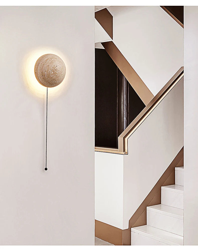 Wabi Sabi Marmeren Wandlamp - wandlamp - close-up